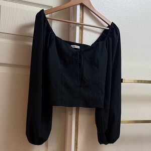 Abercrombie & Fitch Black Puff Sleeve Blouse
